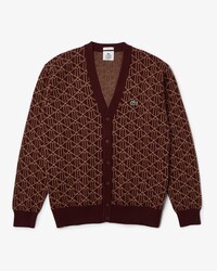 Unisex Lacoste L!VE Jacquard Monogram Patterned Cardigan