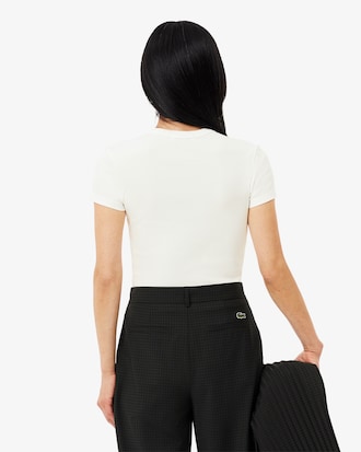 Women's Slim Fit Ribbed Cotton T-Shirt