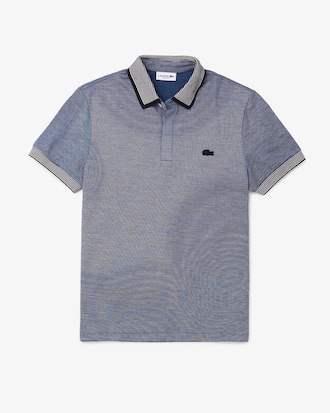 Men's Lacoste Regular Fit Striped Finishes Cotton Polo Shirt