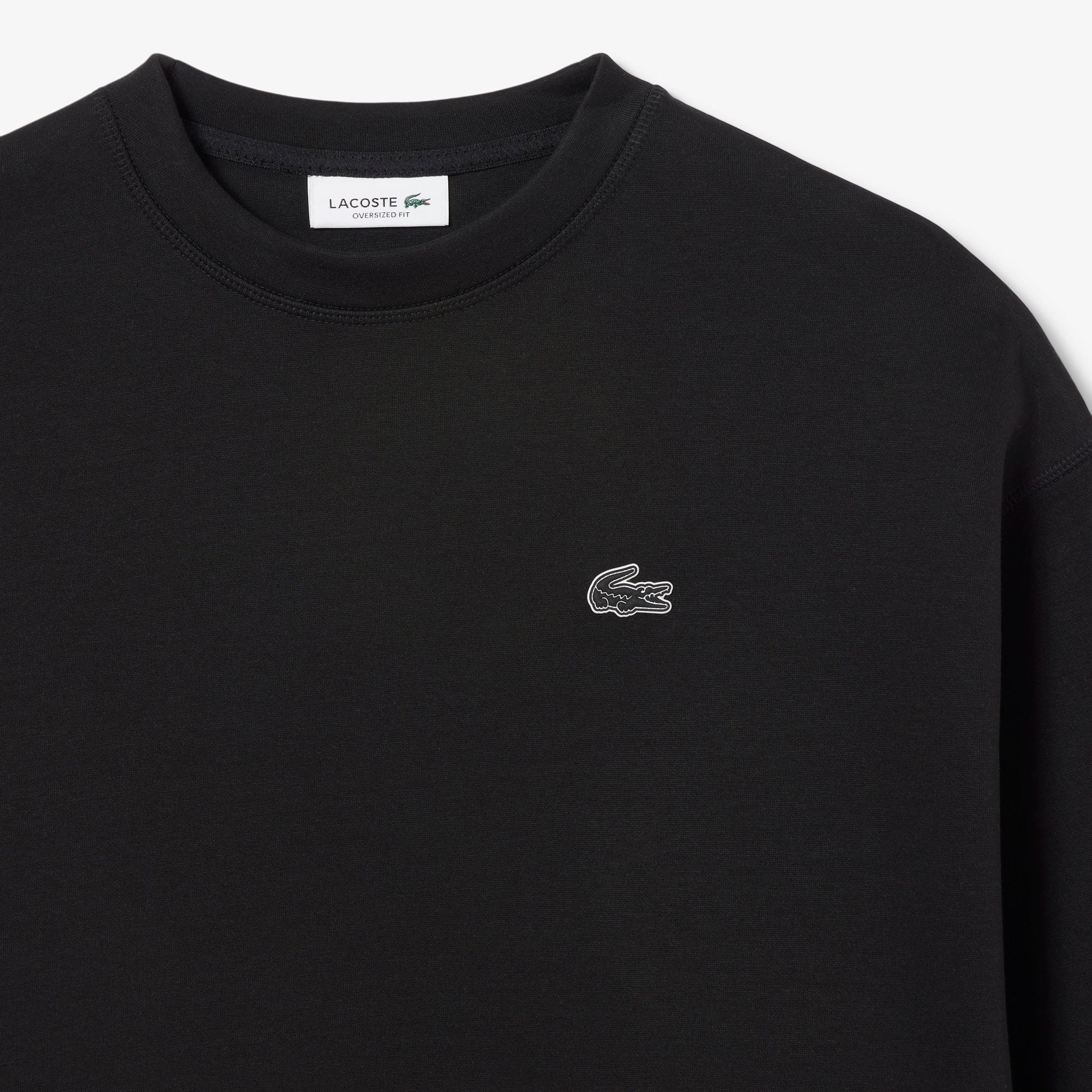 LACOSTE ブラック スウェット US L セール】 エッセンシャルクルーネックスウェット トレーナー