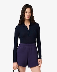 Women's Wool Jersey Polo Collar Sweater