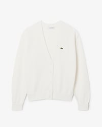 Women's V-Neck Moss Stitch Cotton Cardigan