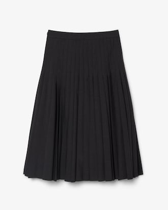 Women's Pleated Wool Midi Wrap Skirt