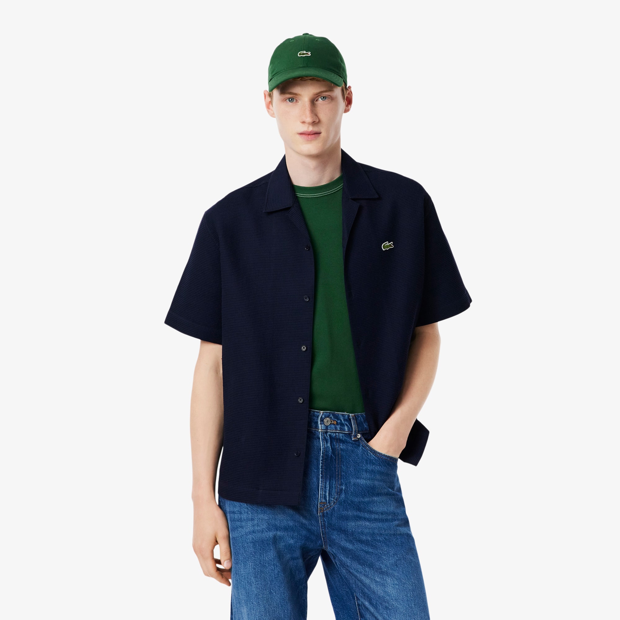 Lacoste Men's Relaxed Fit Waffle Texture Shirt