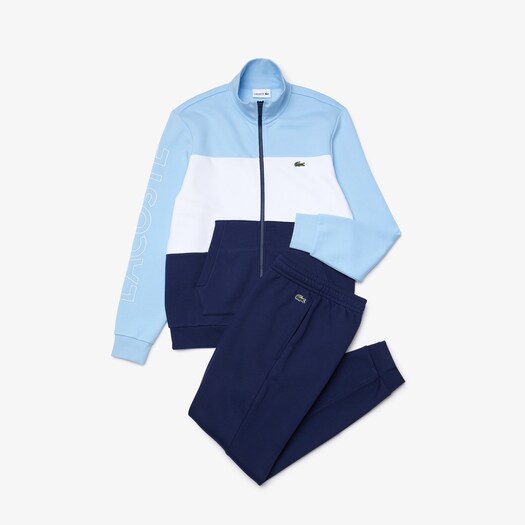 Survetement lacoste bleu marine et rouge clearance