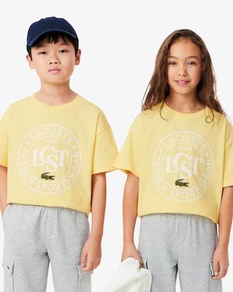 Kids' Contrast Badge Cotton T-Shirt