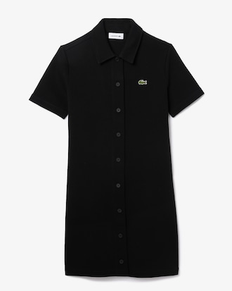 Vestido polo con botones en piqu&eacute; pesado