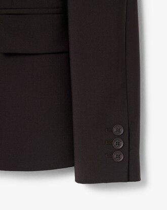 Blazer slim fit en laine logo brod&eacute;