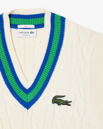 Unisex Cable Knit Wool Sweater Vest