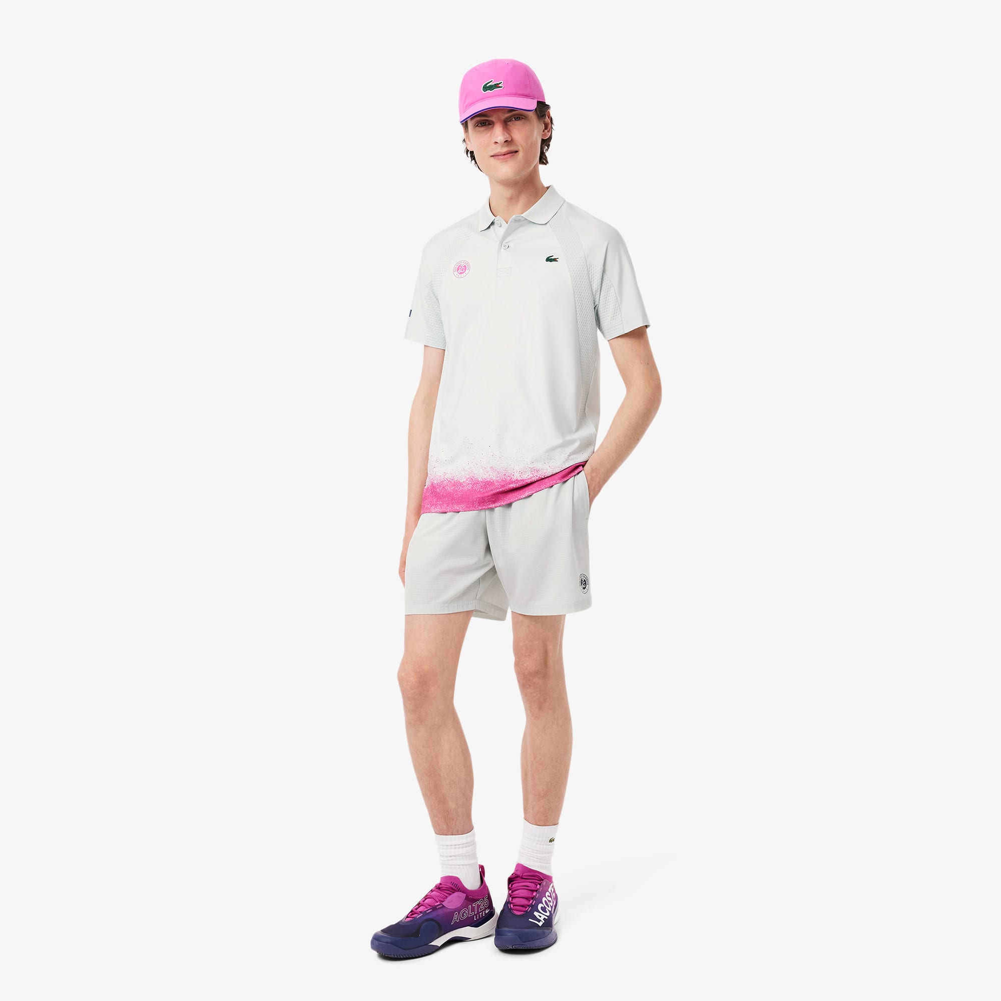 hirotasLACOSTE 「ROLAND GARROS」 Lacoste x Roland-Garros Men's Performance Polo - White