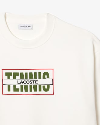 Oversized Tennis Print Fleece Jogger Sweatshirt