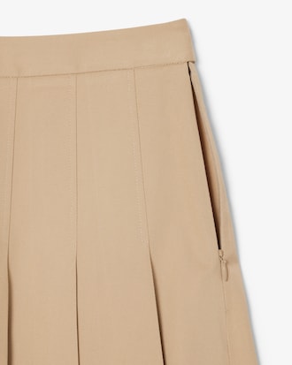 Women's Short Stretch Cotton Pleated Skirt
