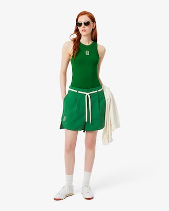 Oversized Pleated Bermuda Shorts