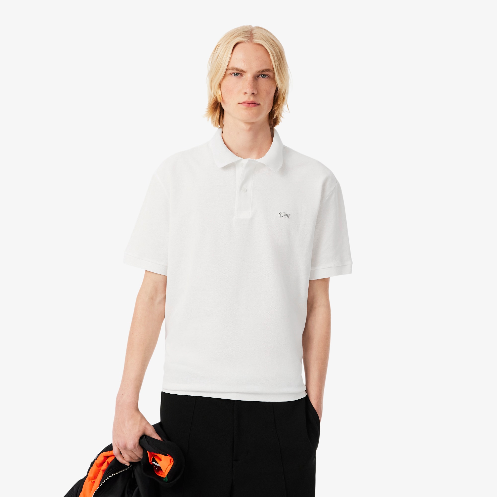 Lacoste Men's Loose Fit Heavy Piqué Polo - Xs In White