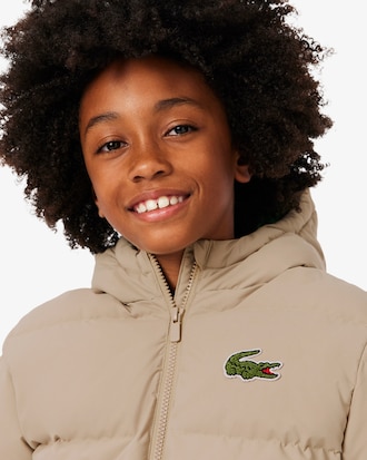 Kids' Embroidered Crocodile Hooded Puffer Jacket