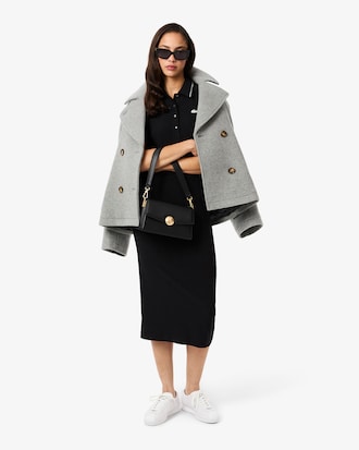 Women's Slim Fit Diamanté Crocodile Polo Collar Dress