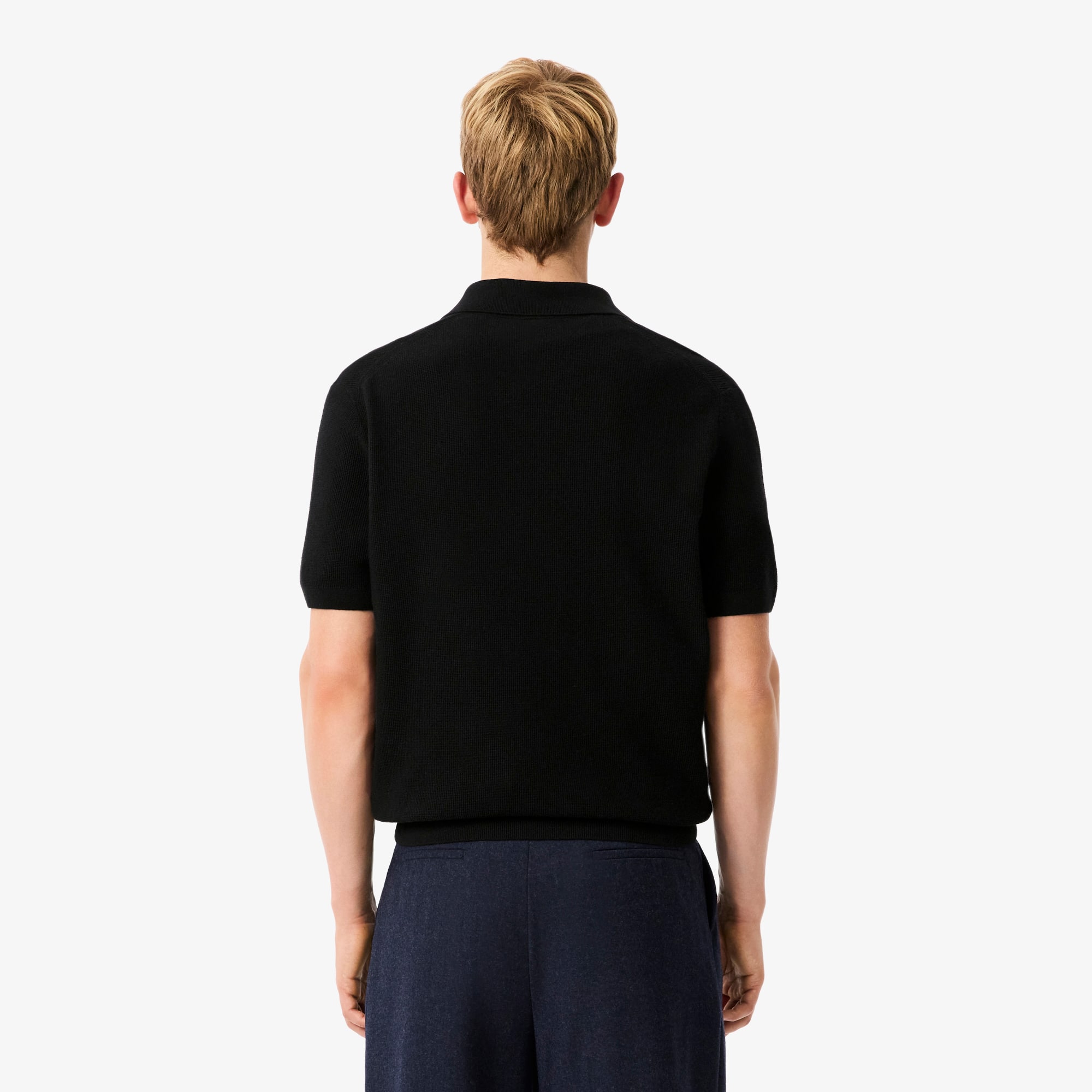 Men's Cotton Blend Open Polo Collar Sweater - Sweaters