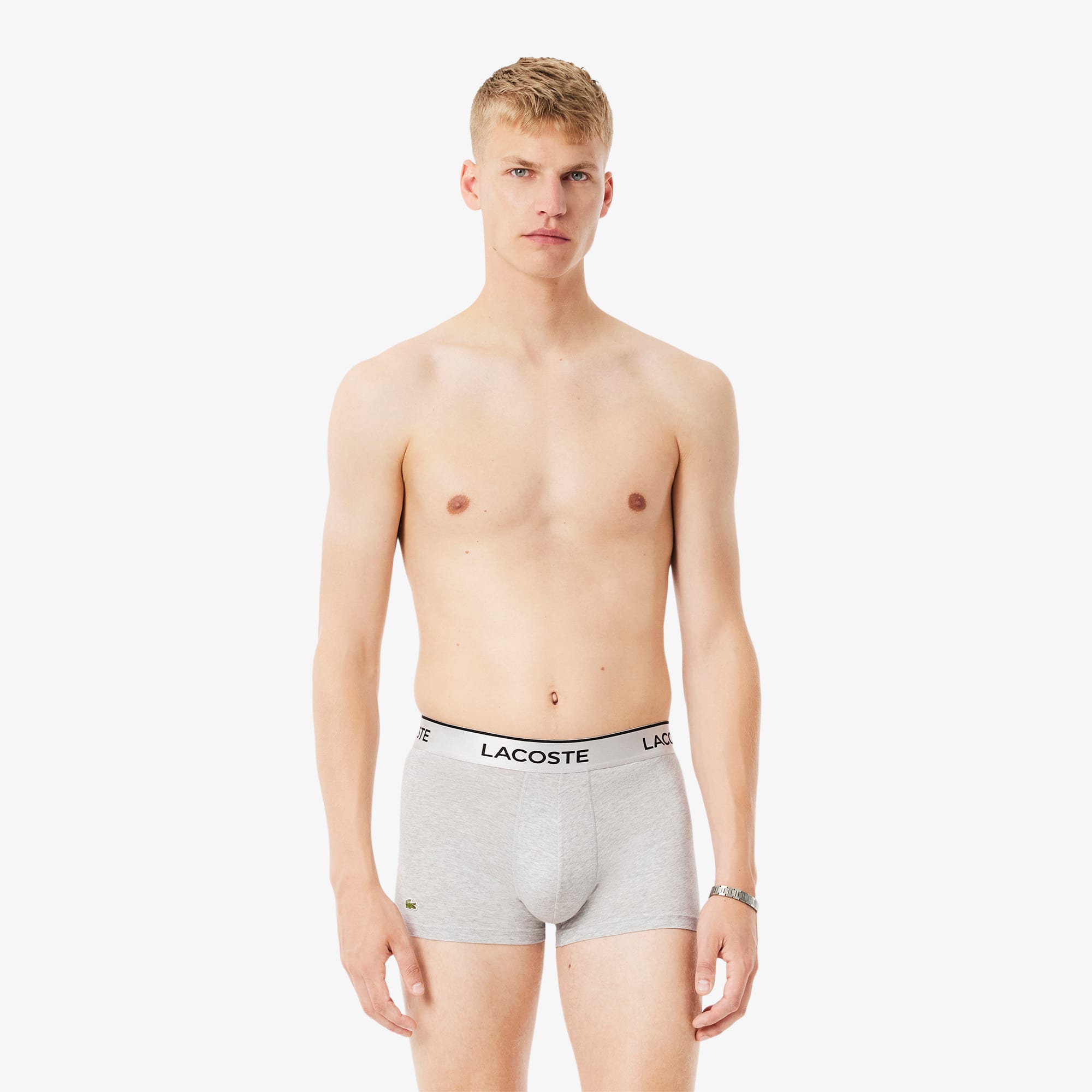 Lacoste Men's 3-Pack Silver Waist Short Trunks