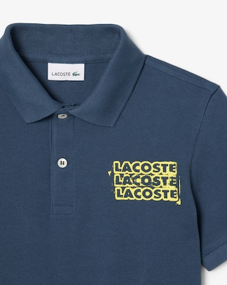 Kids' Printed Petit Piqué Polo