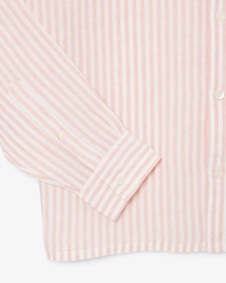 Men's Regular Fit Striped Linen Shirt