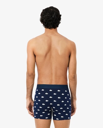 Lot de 3 boxers longs coton stretch imprim&eacute;