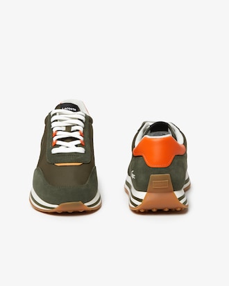 Men's L-Spin Leather Color Contrast Sneakers