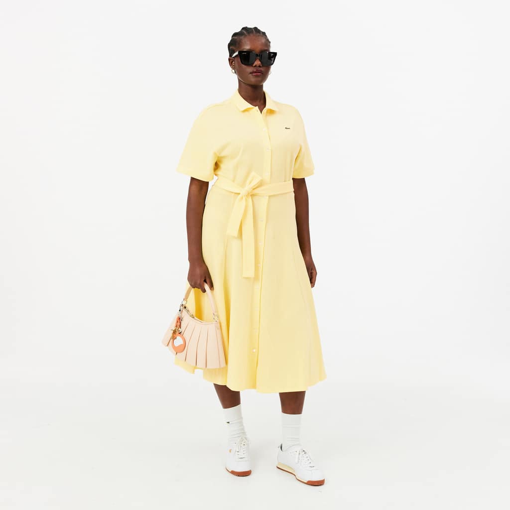 Women's Flared Mini-Piqué Polo Dress - Dresses - New In 2026 | Lacoste