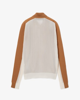 Runway Wool Blend Polo Collar Sweater
