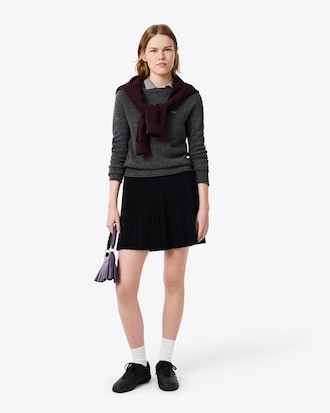 Short Pleated Mesh Skirt