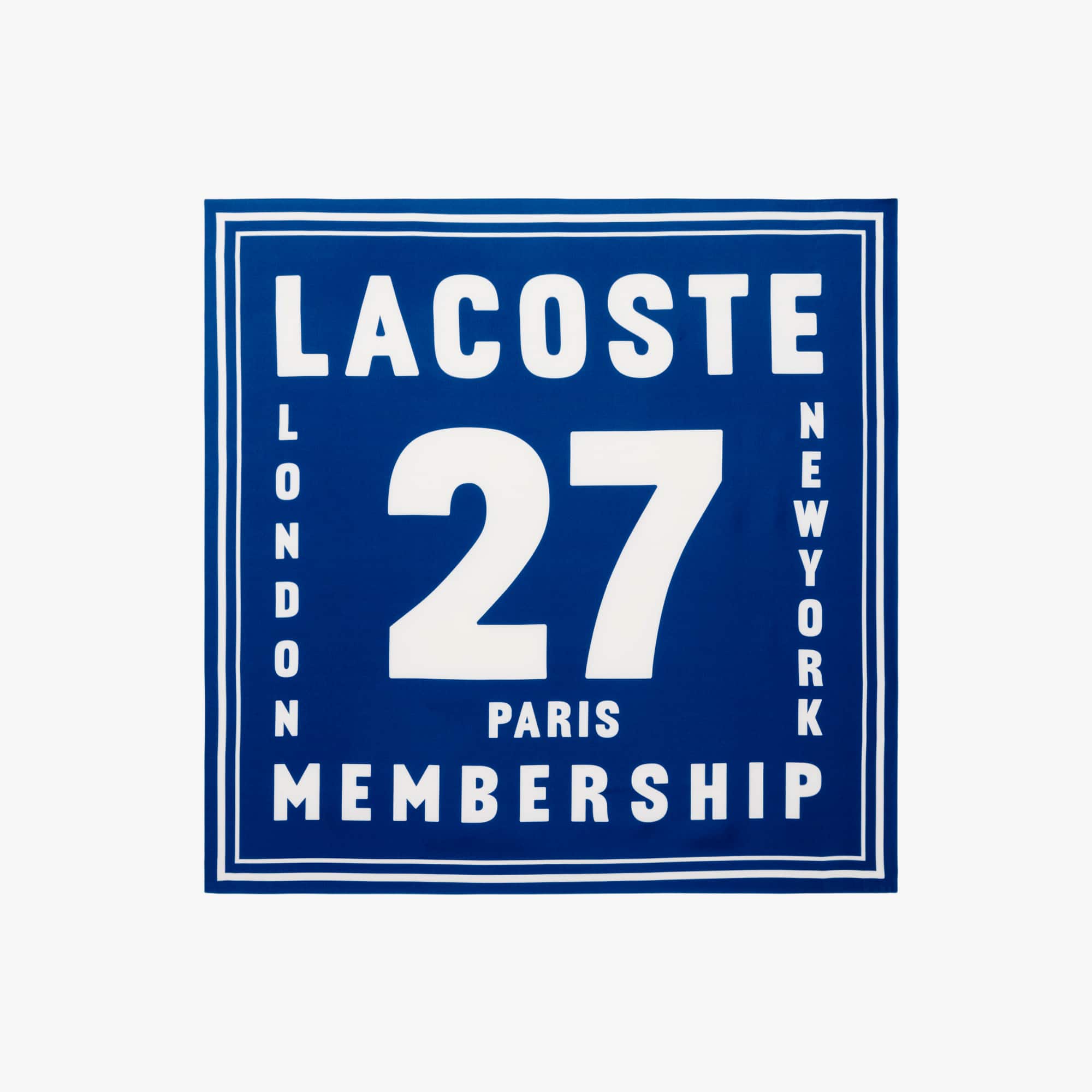 Lacoste Runway Printed Silk Square - One Size In Blue