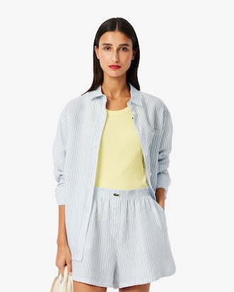 Women's Oversized Striped Linen Shirt
