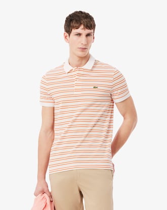 Classic Fit Striped Petit Piqu&eacute; Polo