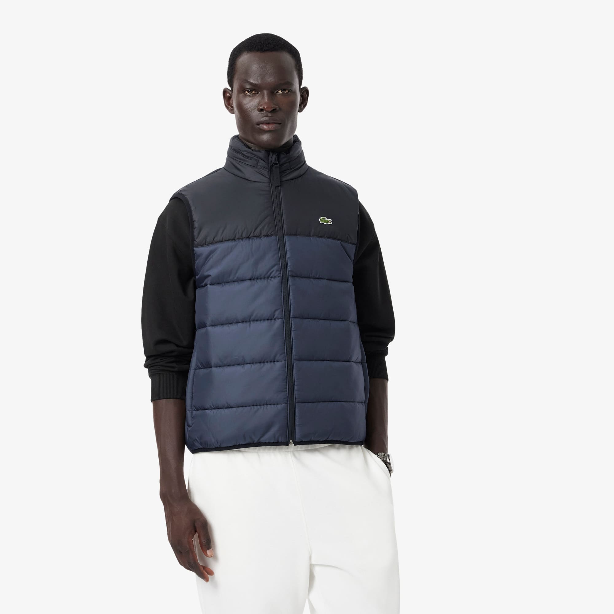 Lacoste Chaleco Resistente al Agua para Hombre Negro