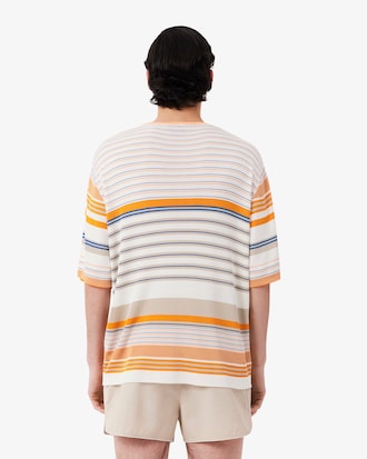 Runway Striped Satin Jersey T-shirt