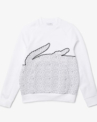 Men&rsquo;s Crew Neck Oversized Crocodile Cotton Blend Sweatshirt