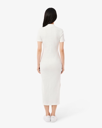 Women's Long Ribbed Cotton Polo Dress
