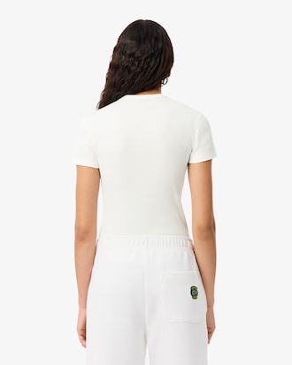 Women's Slim Fit Ribbed Cotton T-Shirt