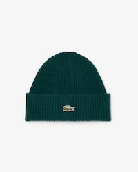 Bonnet unisexe Lacoste en laine card&eacute;e