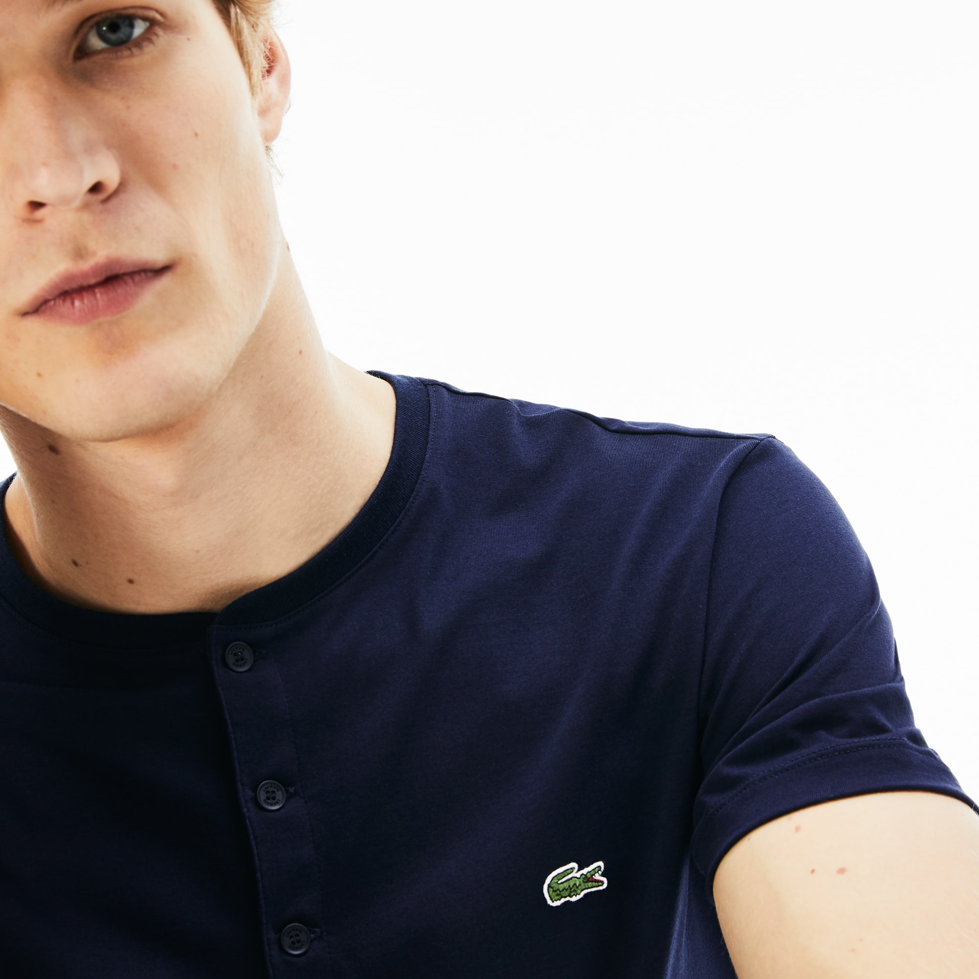 Men's Pima Cotton Henley T-Shirt - T-shirts - New In 2025