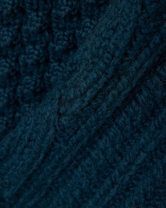 Runway Textured Stripe Wool V Neck Sweater