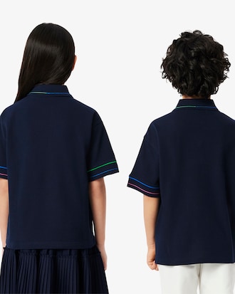 Kids' Contrast Accent Petit Piqué Polo
