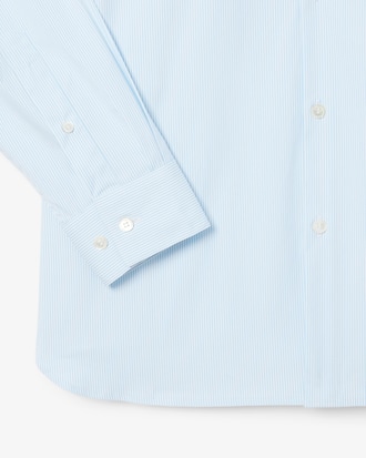 Camisa slim fit de popelina el&aacute;stica a rayas