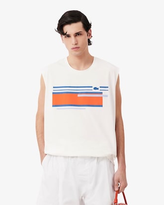 Runway Textured Stripe Jersey Tank Top