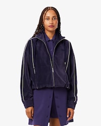 Women's Oversized Zip-Up Velour Sweatshirt