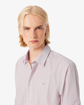 Chemise regular fit popeline ray&eacute;e