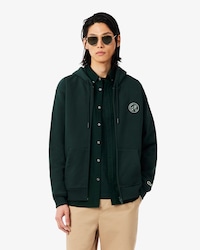 Zipped Badge Accent Hoodie