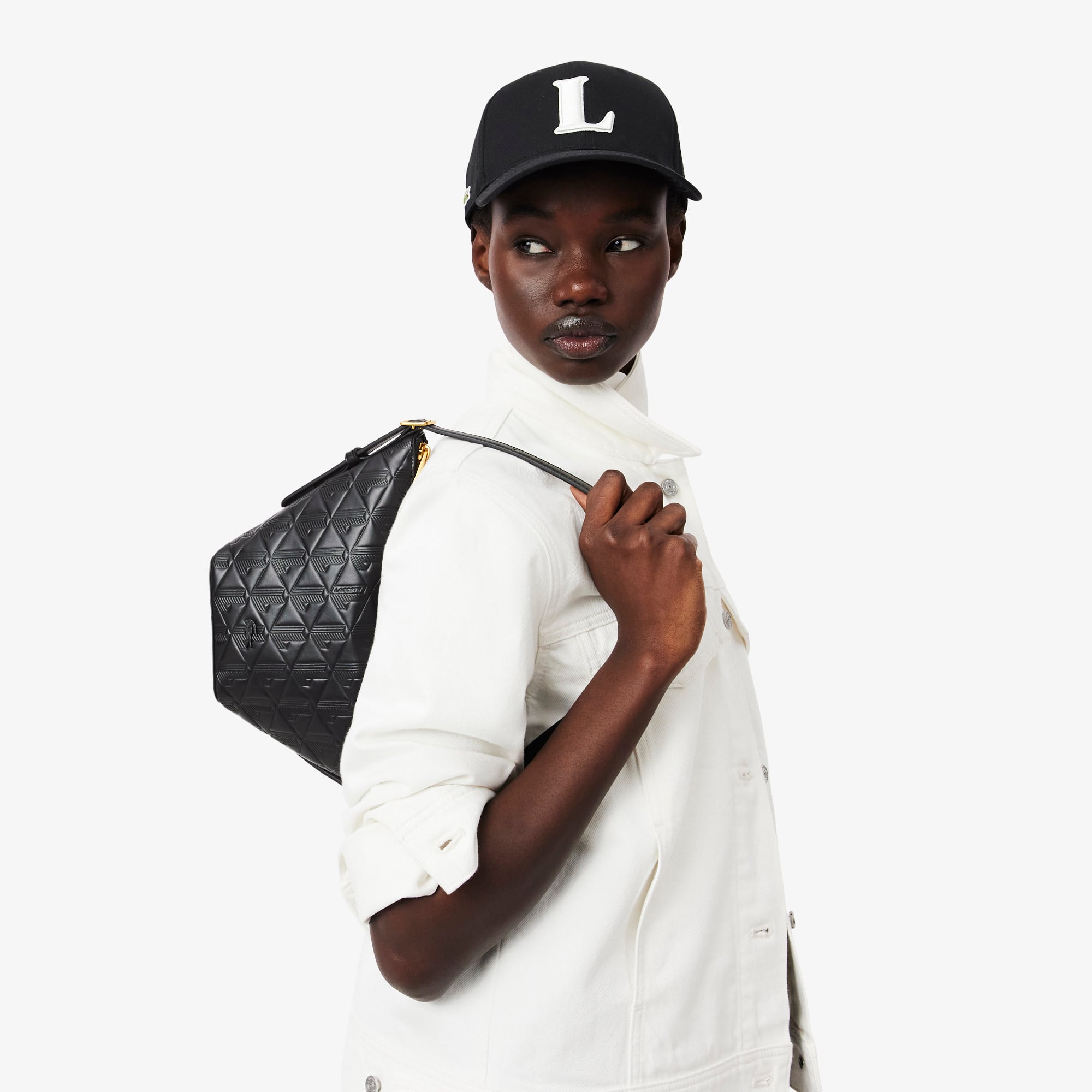 Small Maheki Embossed Leather Hobo Bag