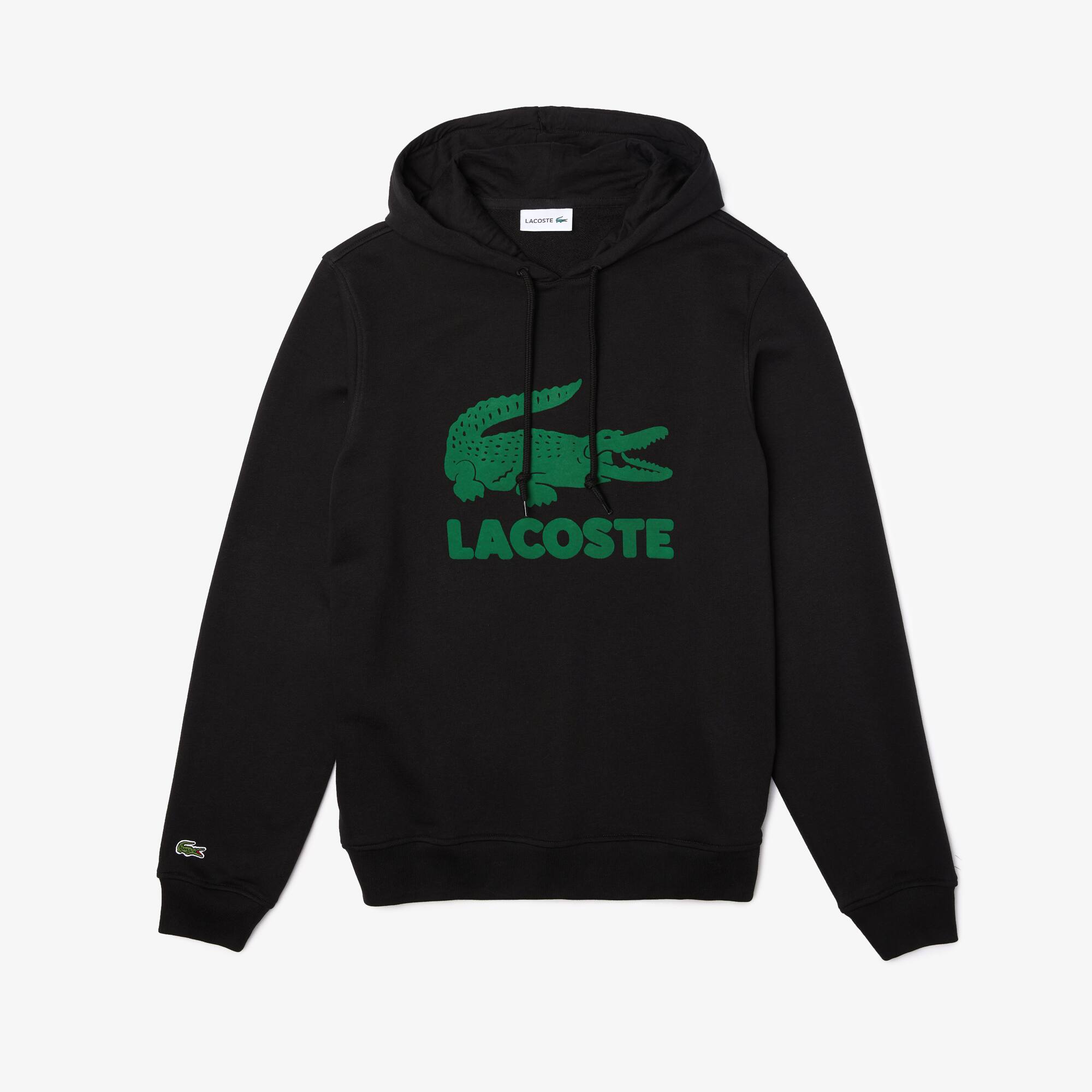 パーカー・フーディ LACOSTE Men Hoodies SH9839 31 Black Men's Cotton Fleece Hoodie - Sweaters & Sweatshirts - New In
