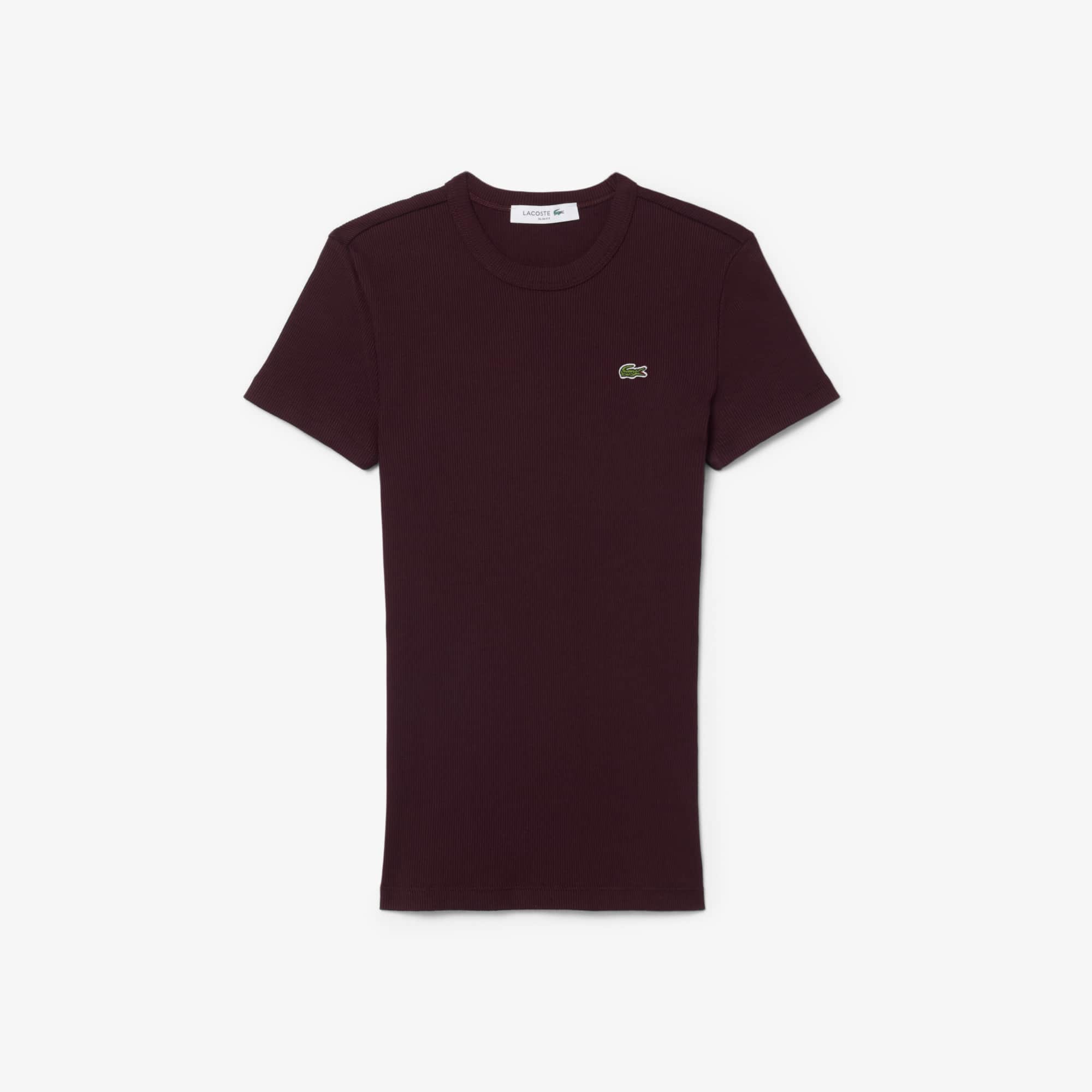 Women's Slim Fit Ribbed Cotton T-Shirt