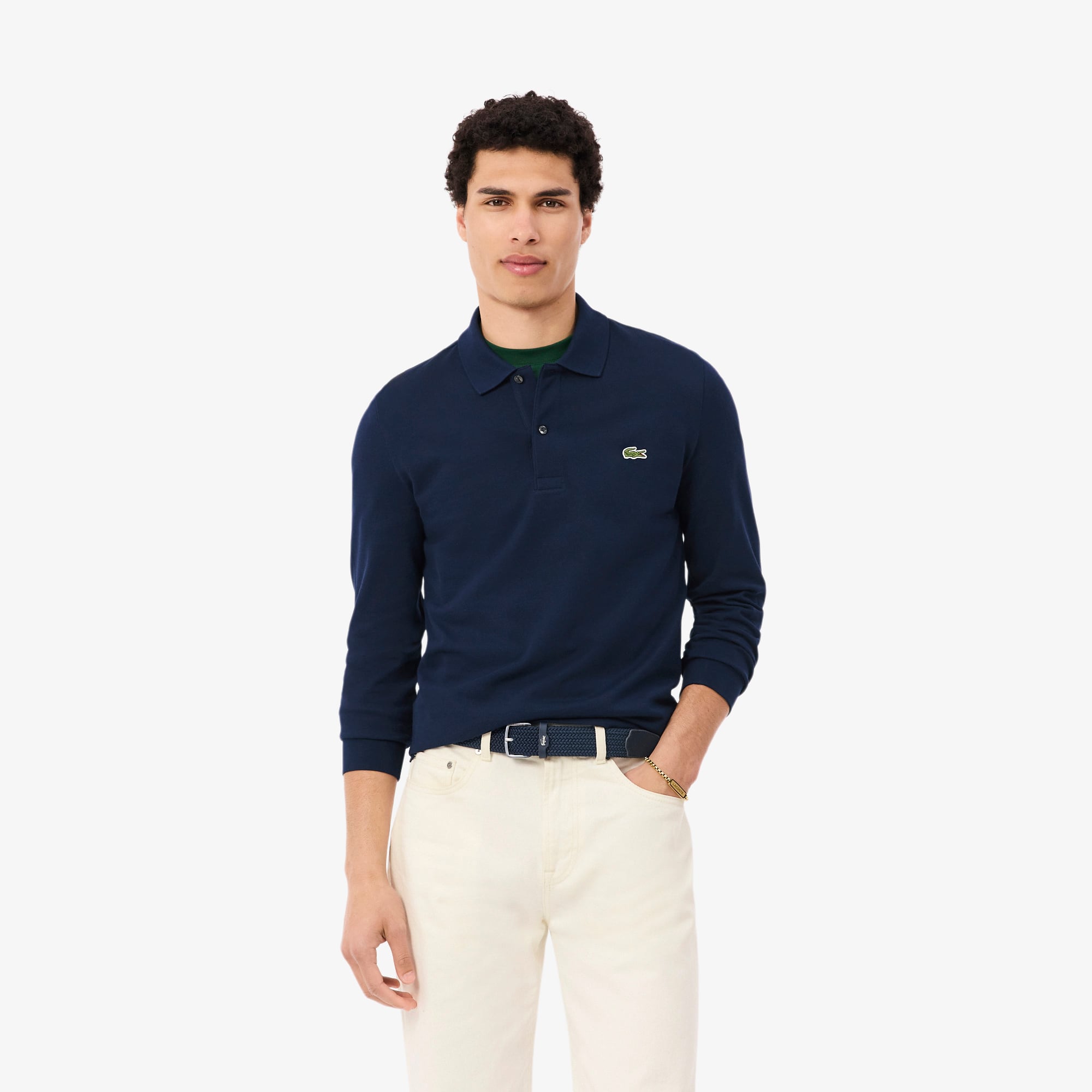 Men's Slim Fit L.12.12 Long Sleeve Polo - Polo Shirts - New In